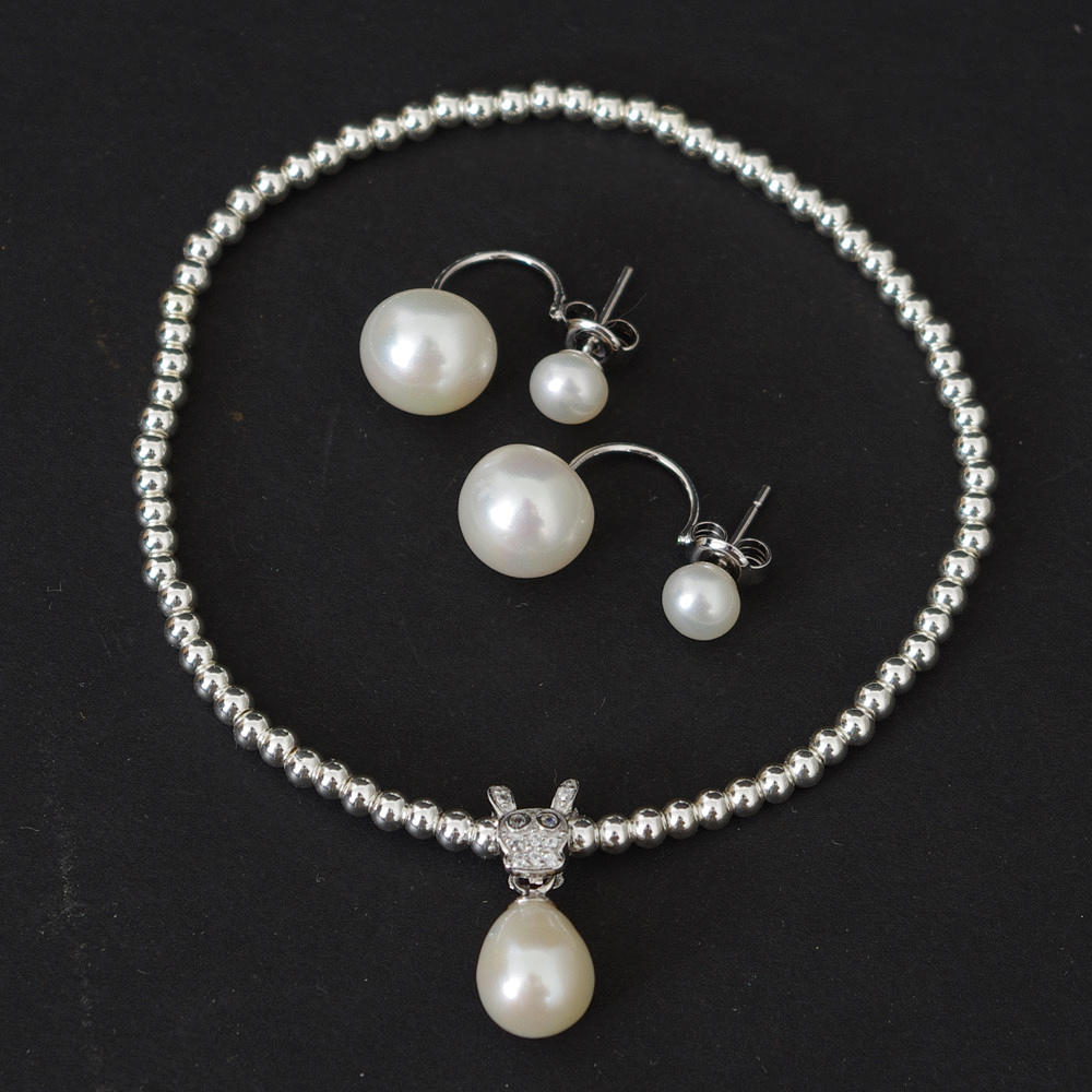 GARNITYR, silver/pärlor.