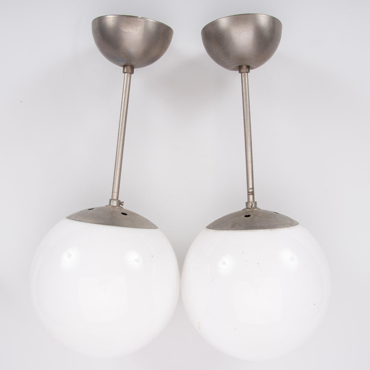 BALL LAMPS, a pair, functional, 1900s.