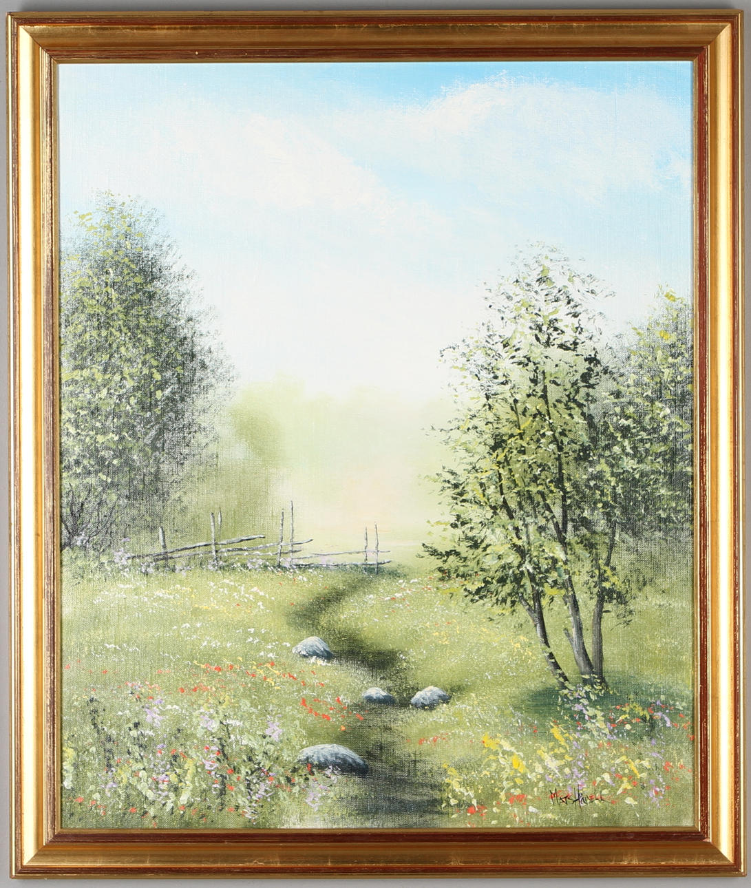 MATS HÅDELL. Gärdesgård, olja på duk, signerad.