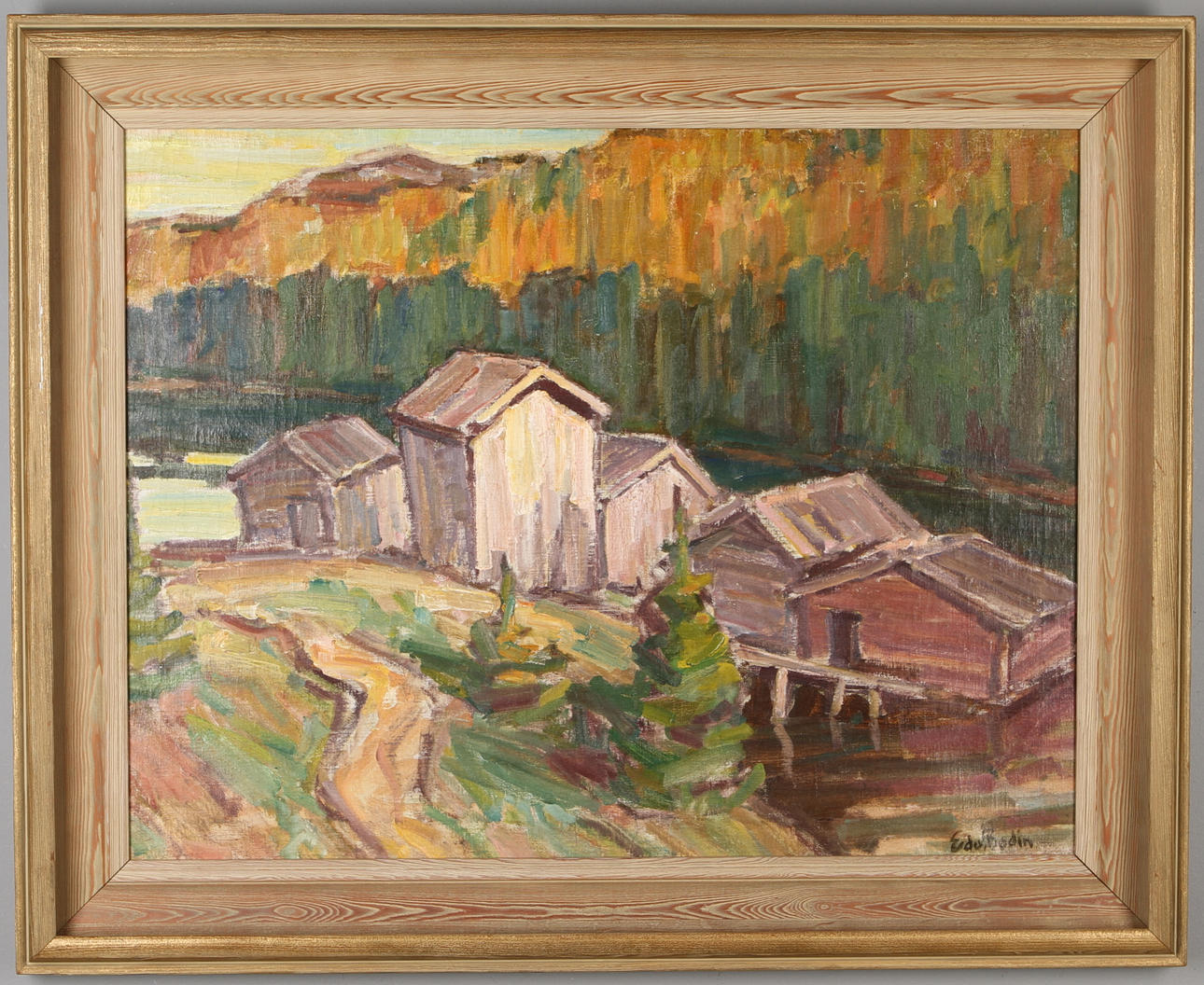 EDVIN BODIN. Norrlandsmotiv, olja på duk, signerad.