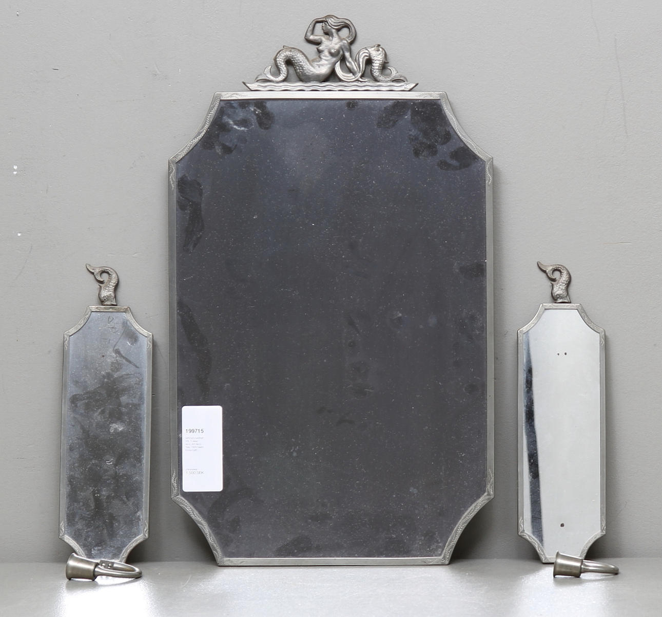 SPEGELGARNITYR, 3 delar, tenn, Art deco, Tela, 1900-talets första hälft.