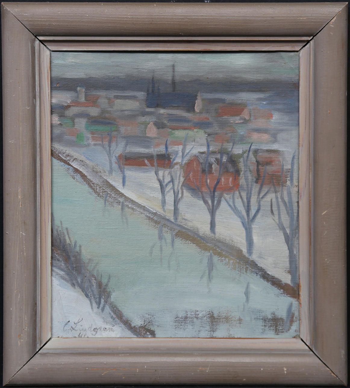 CARL LINDGREN. Oil on Board, signed and dated 41.