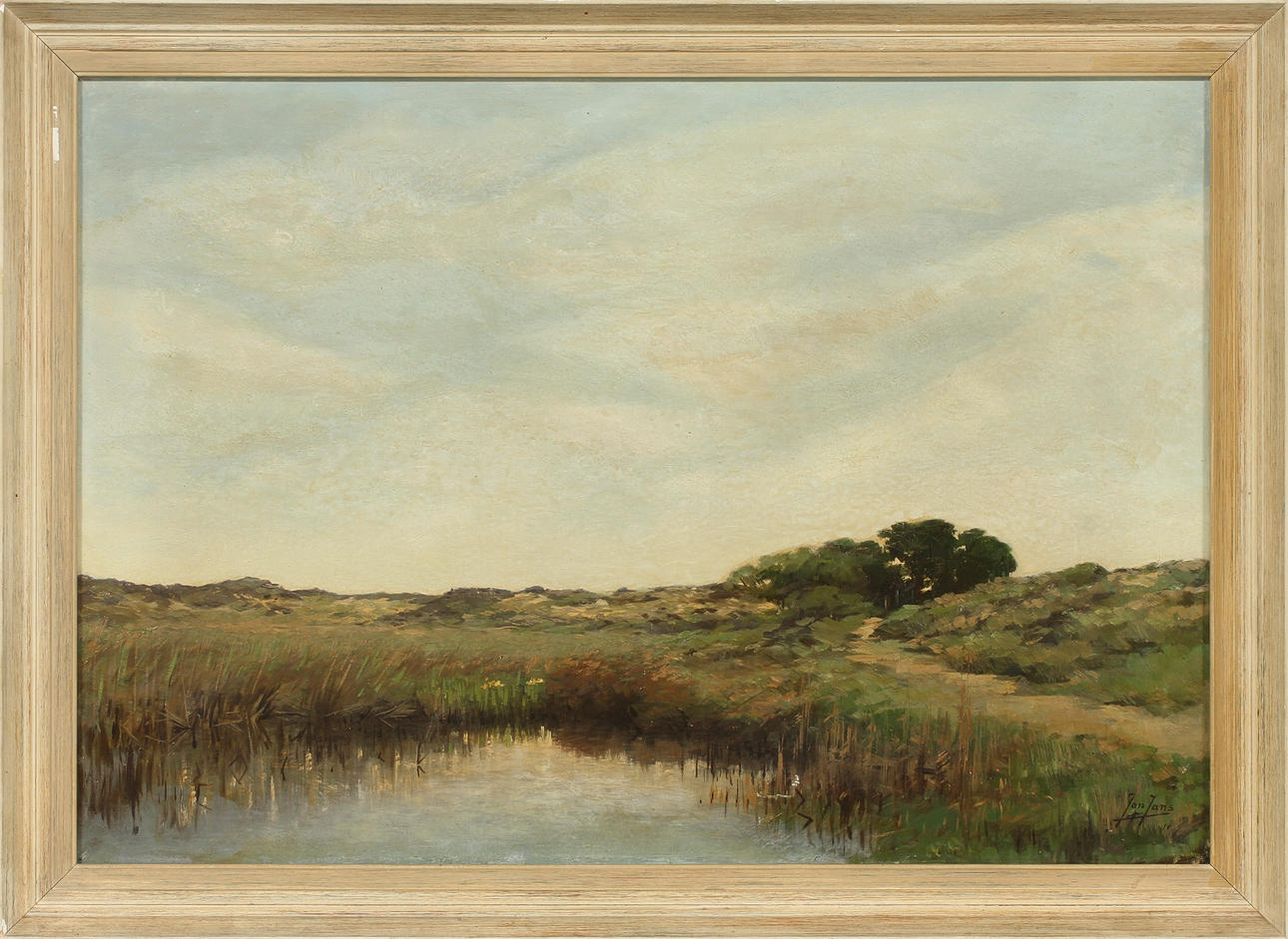 JAN JANS. Landskap, olja på duk, sign.