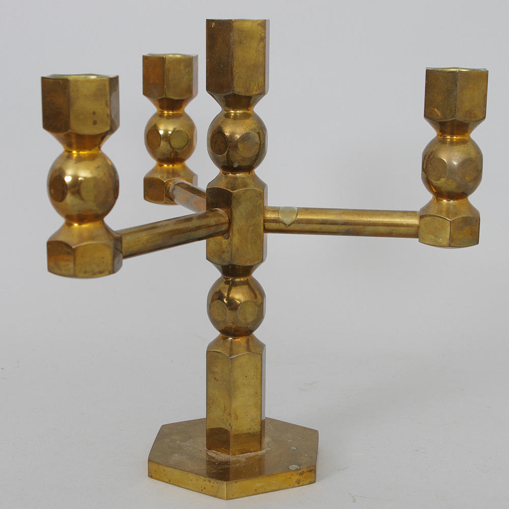 KANDELABER, Gusum, monogramsignerad BK.