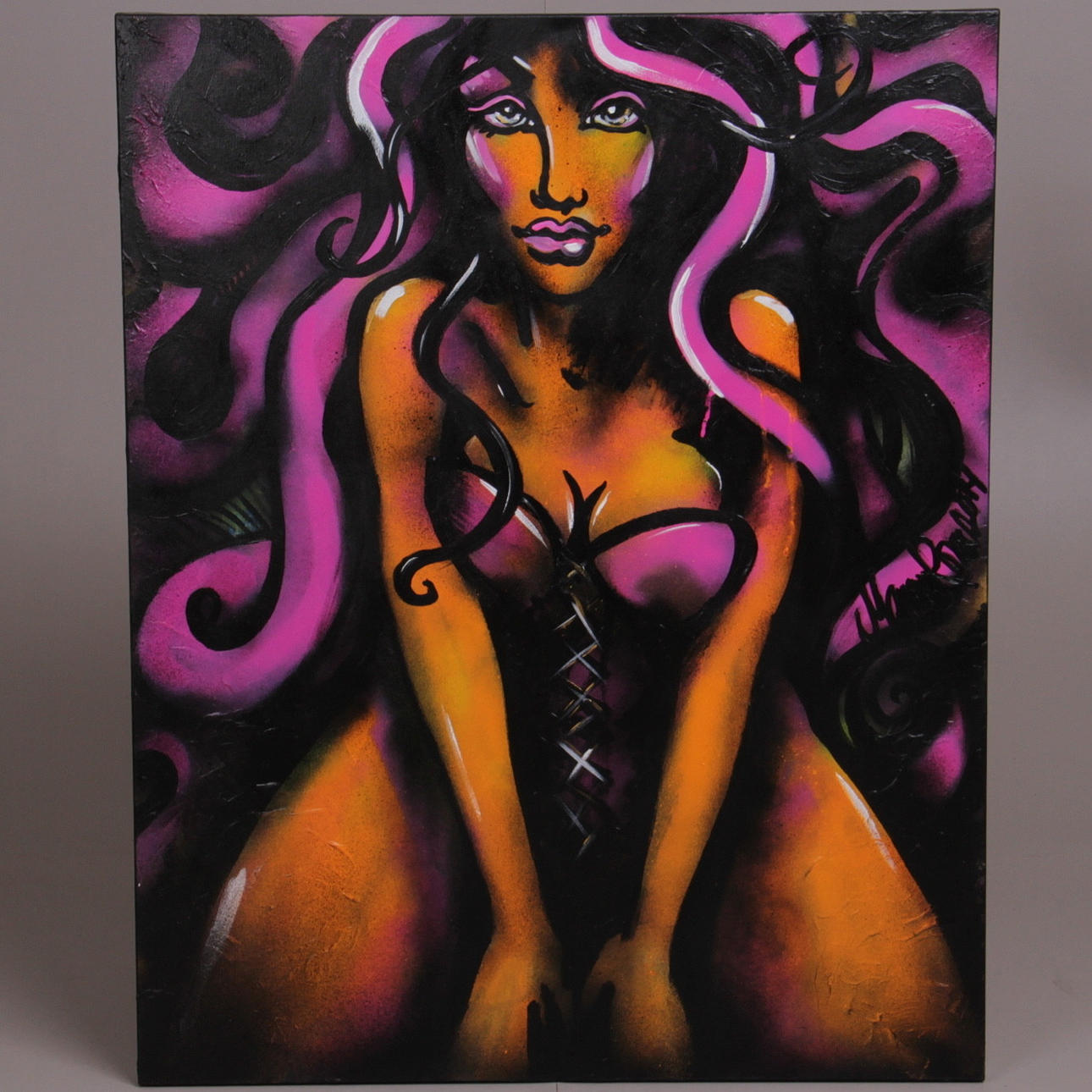 MAMMAROSA. Akryl på duk, "Too hot to handle", signerad.