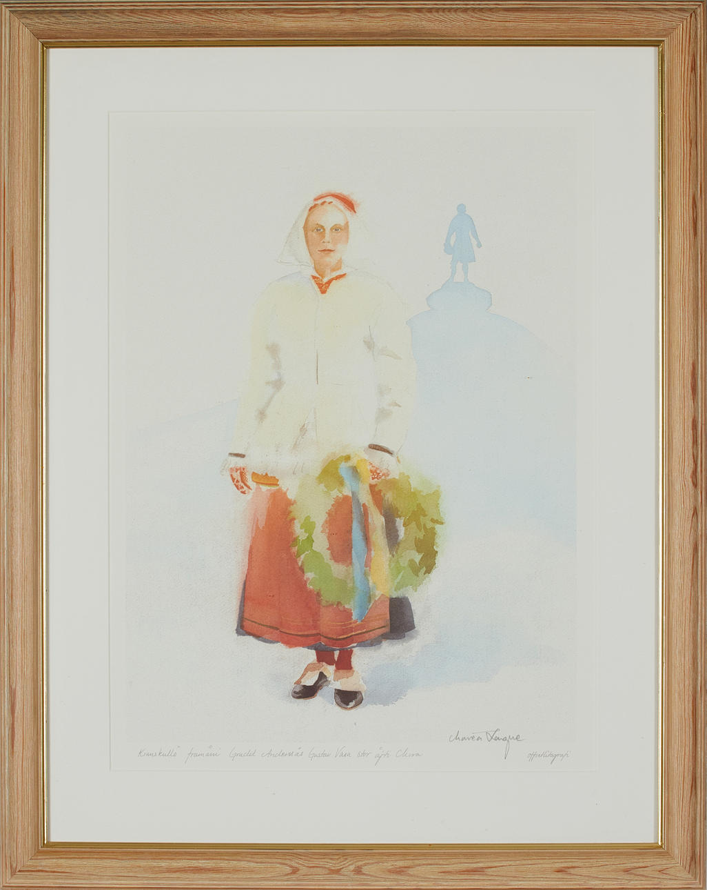 VASALOPPET, 1997, "Kranskulla", offset lithography, signed, provenance: journalist Lars-Gunnar Björklund.