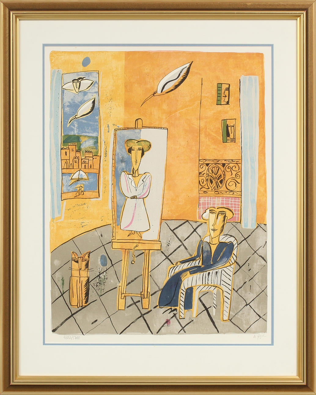 MADELEINE PYK. Figurkomposition, litografi, signerad och numrerad 4202/5000.