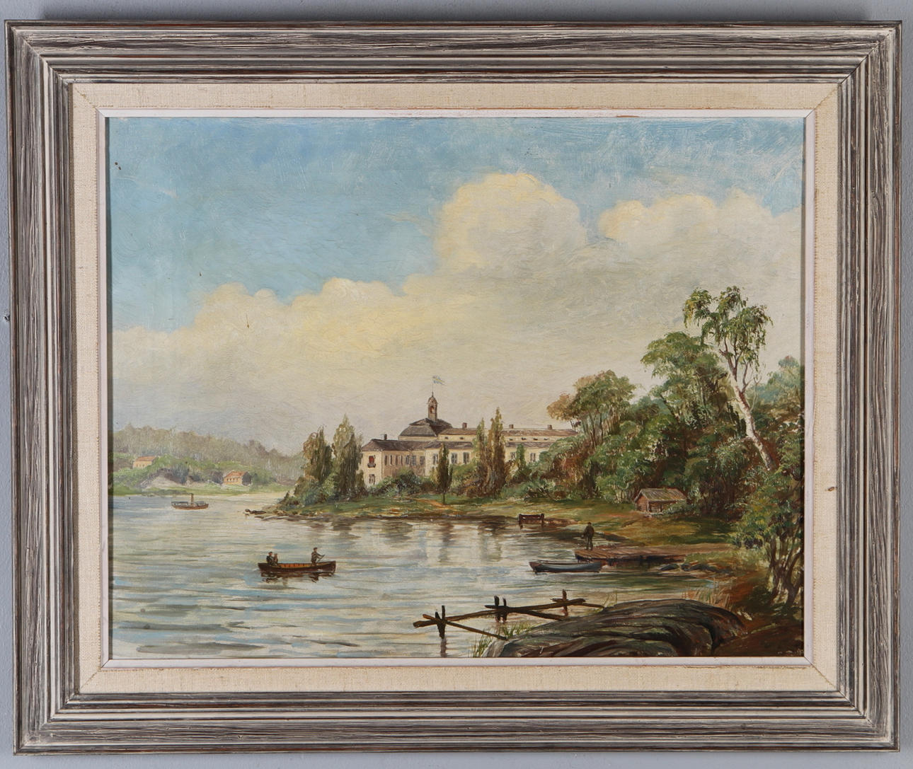 AXEL NYMAN. Landskapsbild, olja på duk, signerad, daterad 1900 samt märkt "eft Lit".