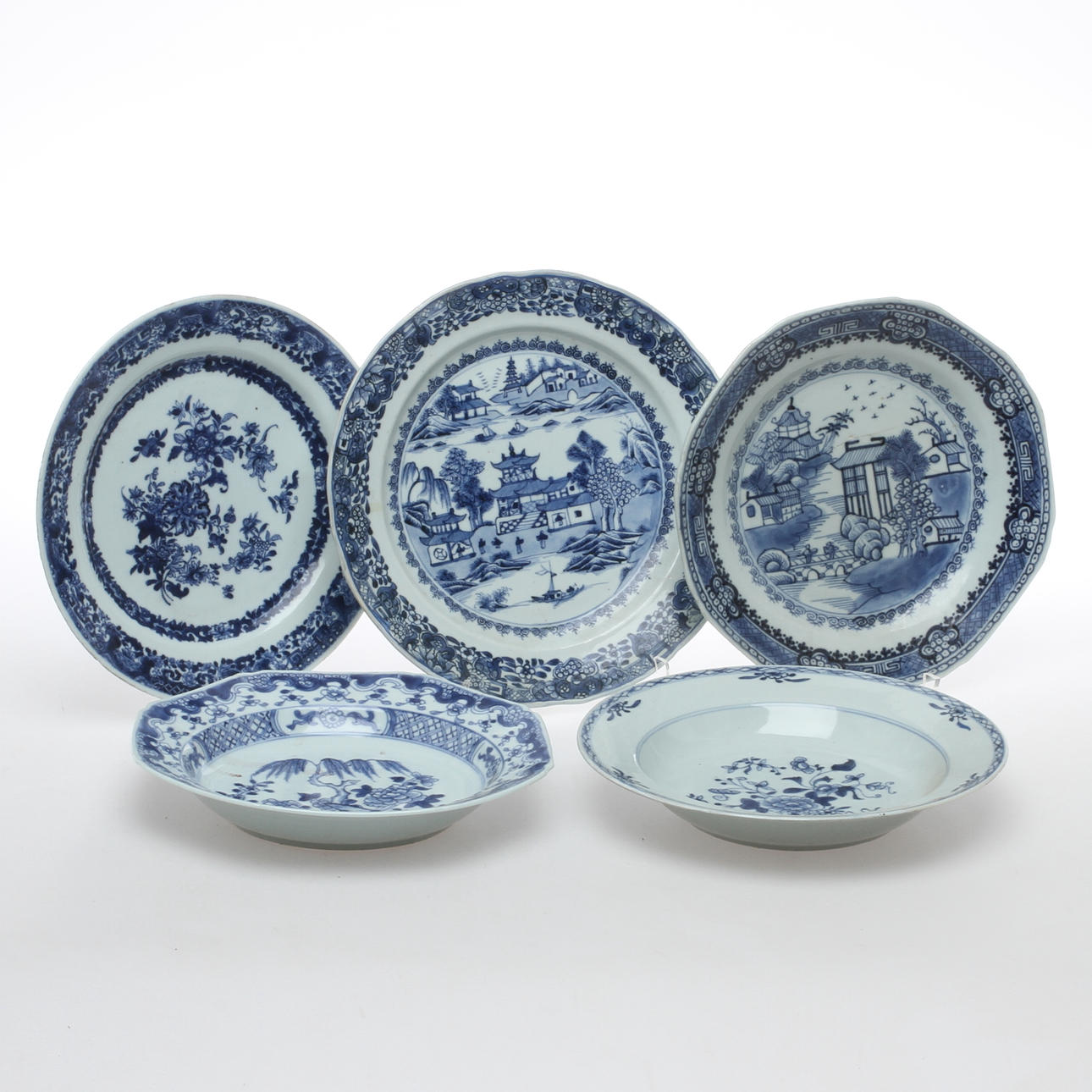 TALLRIKAR, 5 st, porslin, Kina.