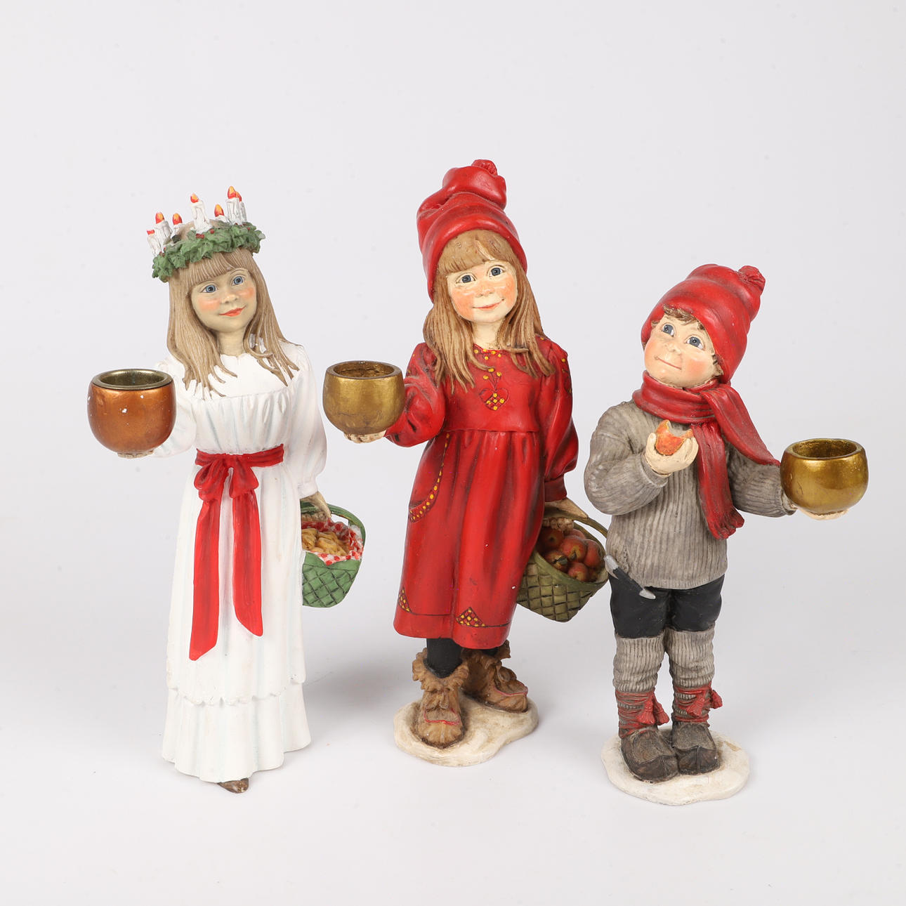 FIGURES AND CANDLES, 3 pieces, Candy design, Norway.