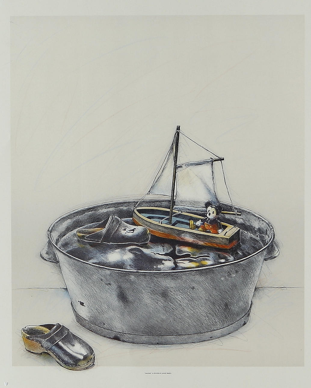 LASSE ABERG. Plakat, Åbergs Museum, "Segeln".