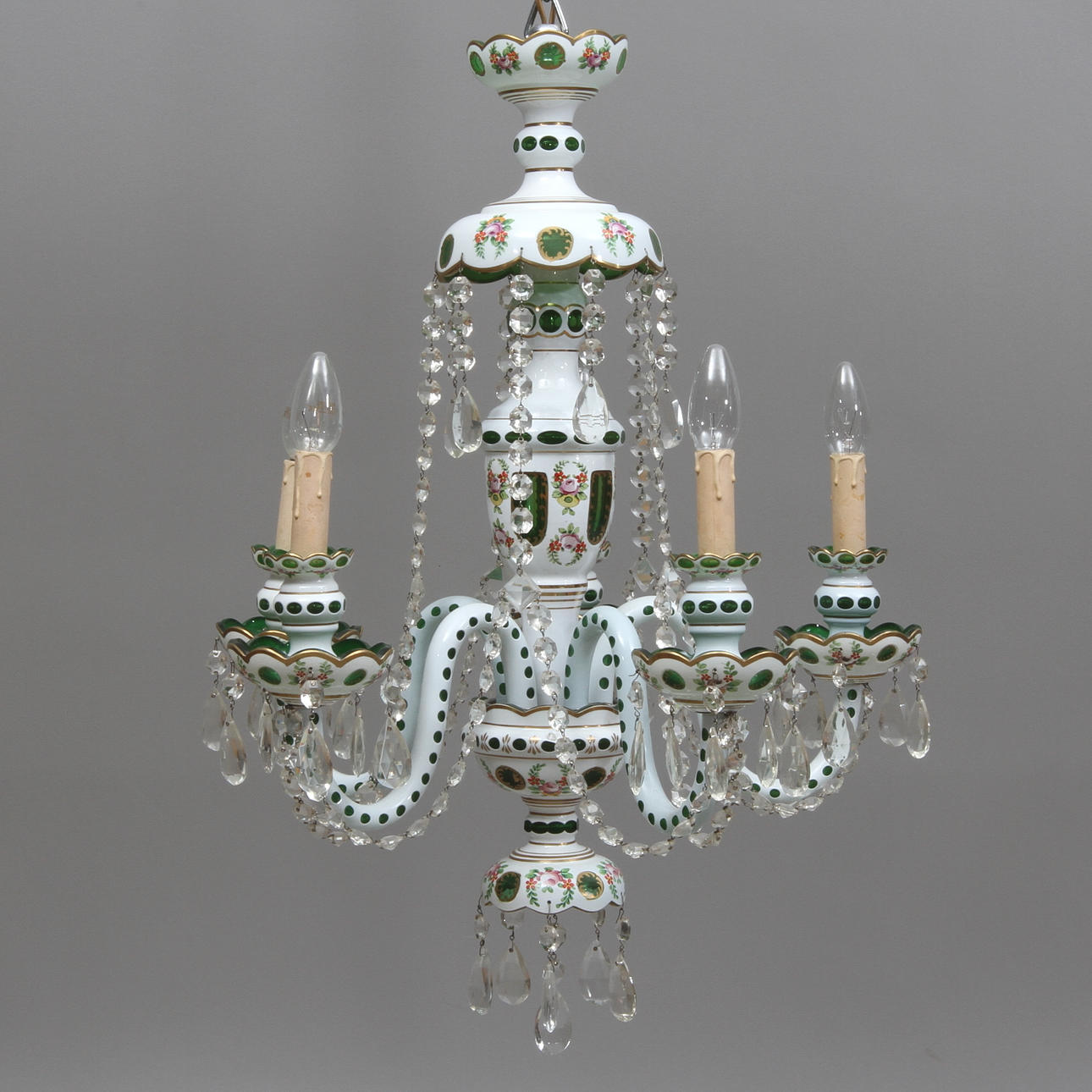 LJUSKRONA, böhmisk, glas, 1900-tal.