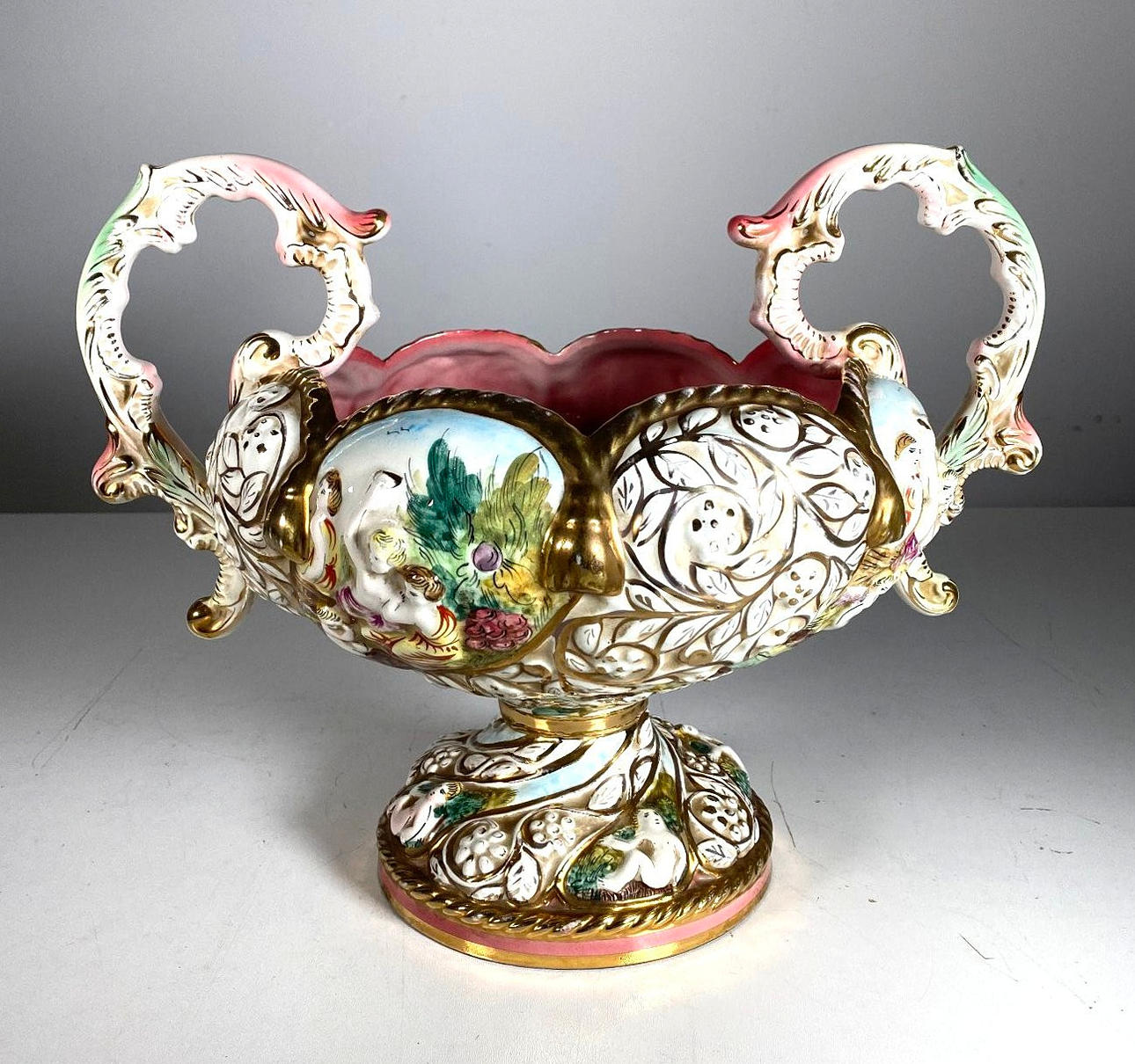 Large Jardiniere from Capodimonte, Italy.