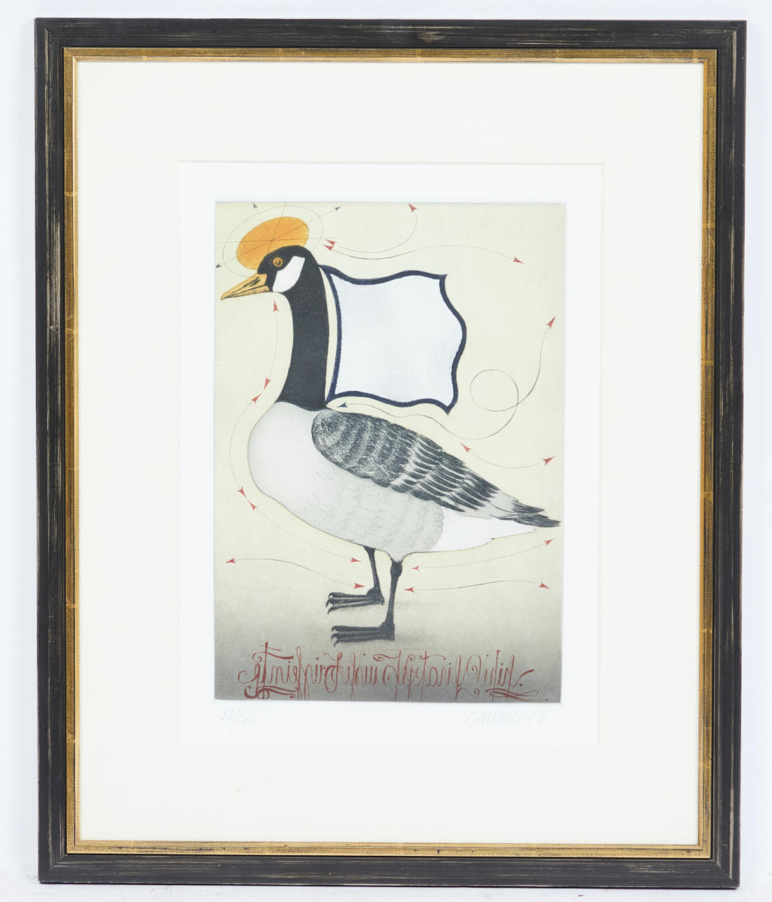 ALOIS JANAK. Farbradierung, 'Canadagans', 1985.