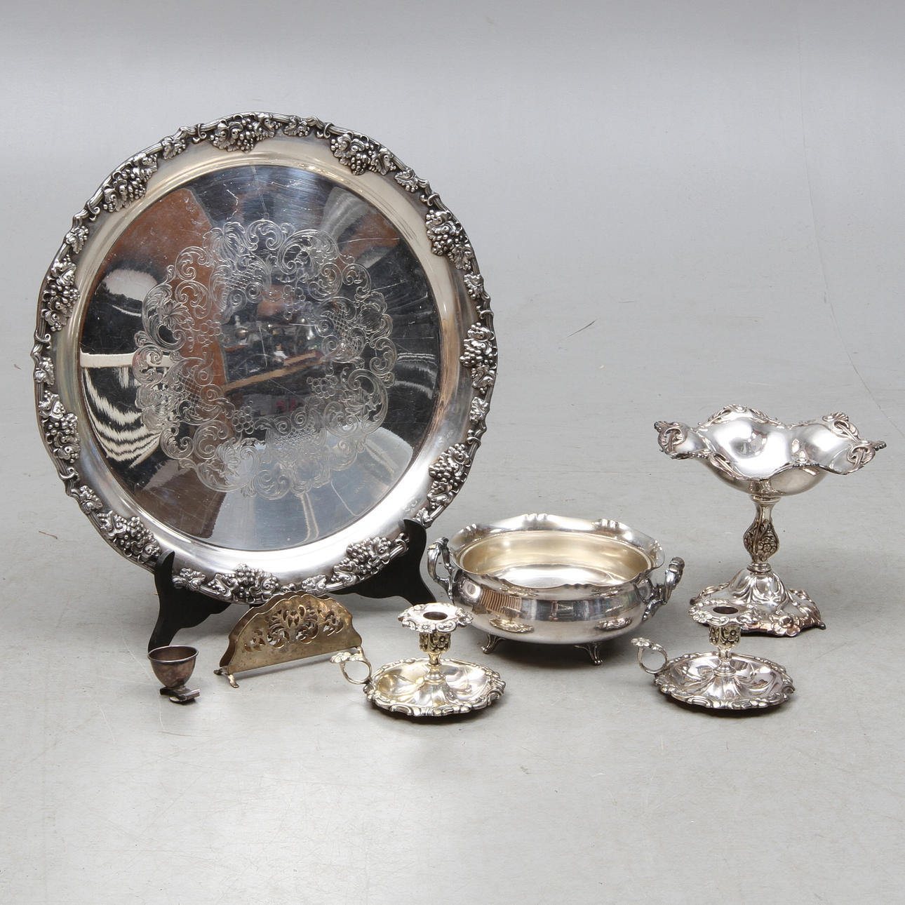 PARTI NYSILVER, 7 delar, Bl a C.G. Hallberg, 1900-tal.