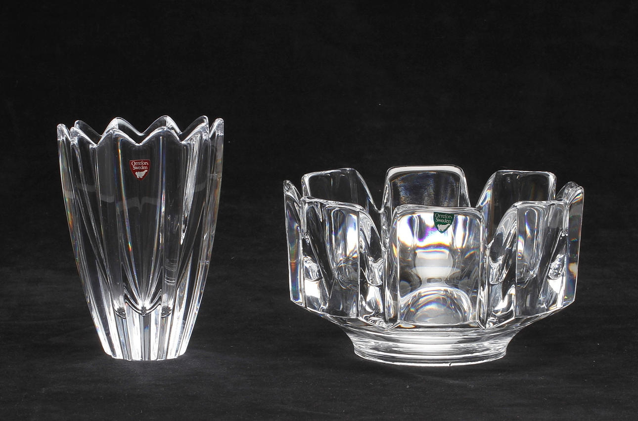 SKÅL samt VAS, 2 delar, Orrefors.