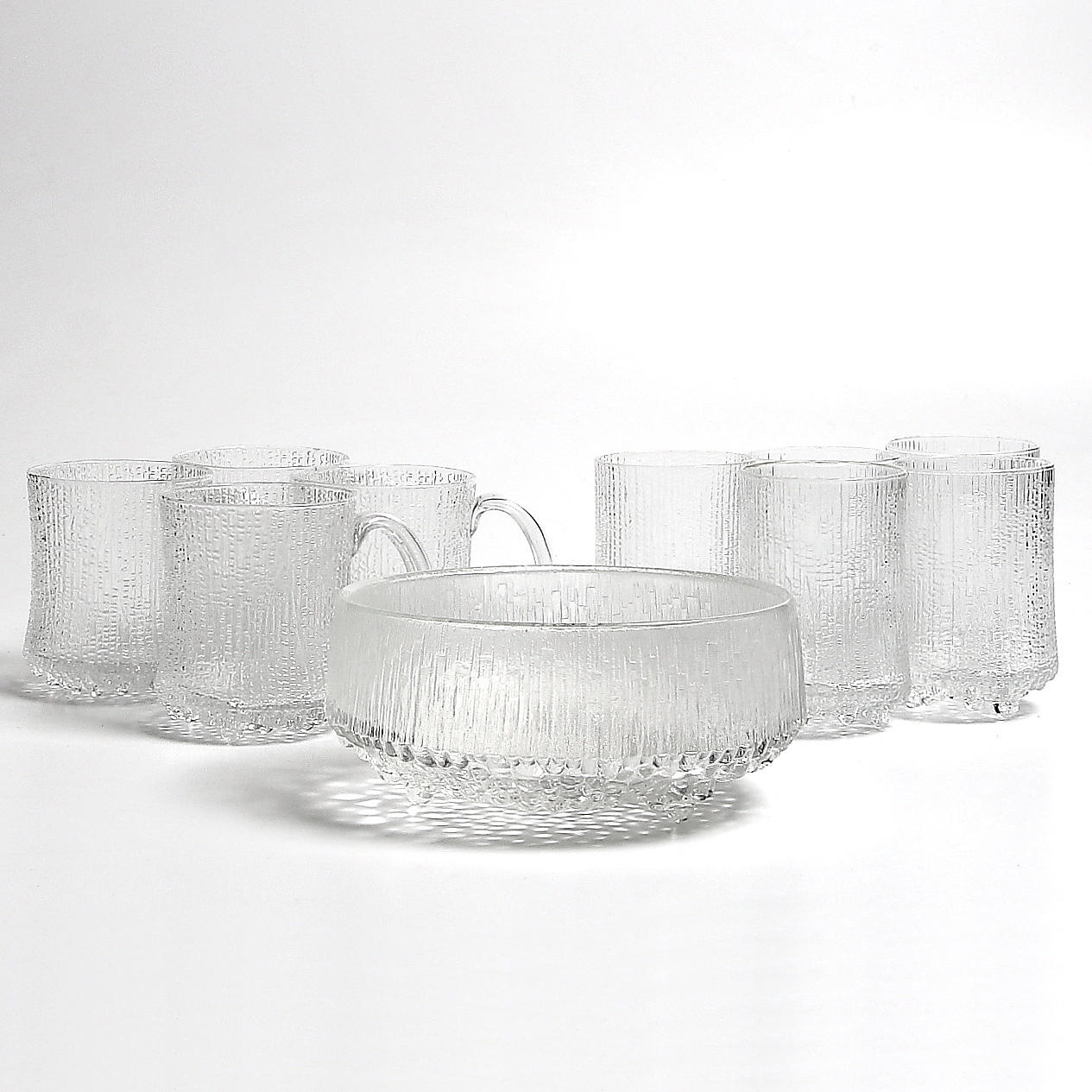 GLASSERVIS, 10 delar, "Ultima Thule" Iittala, Tapio Wirkkala, Finland.