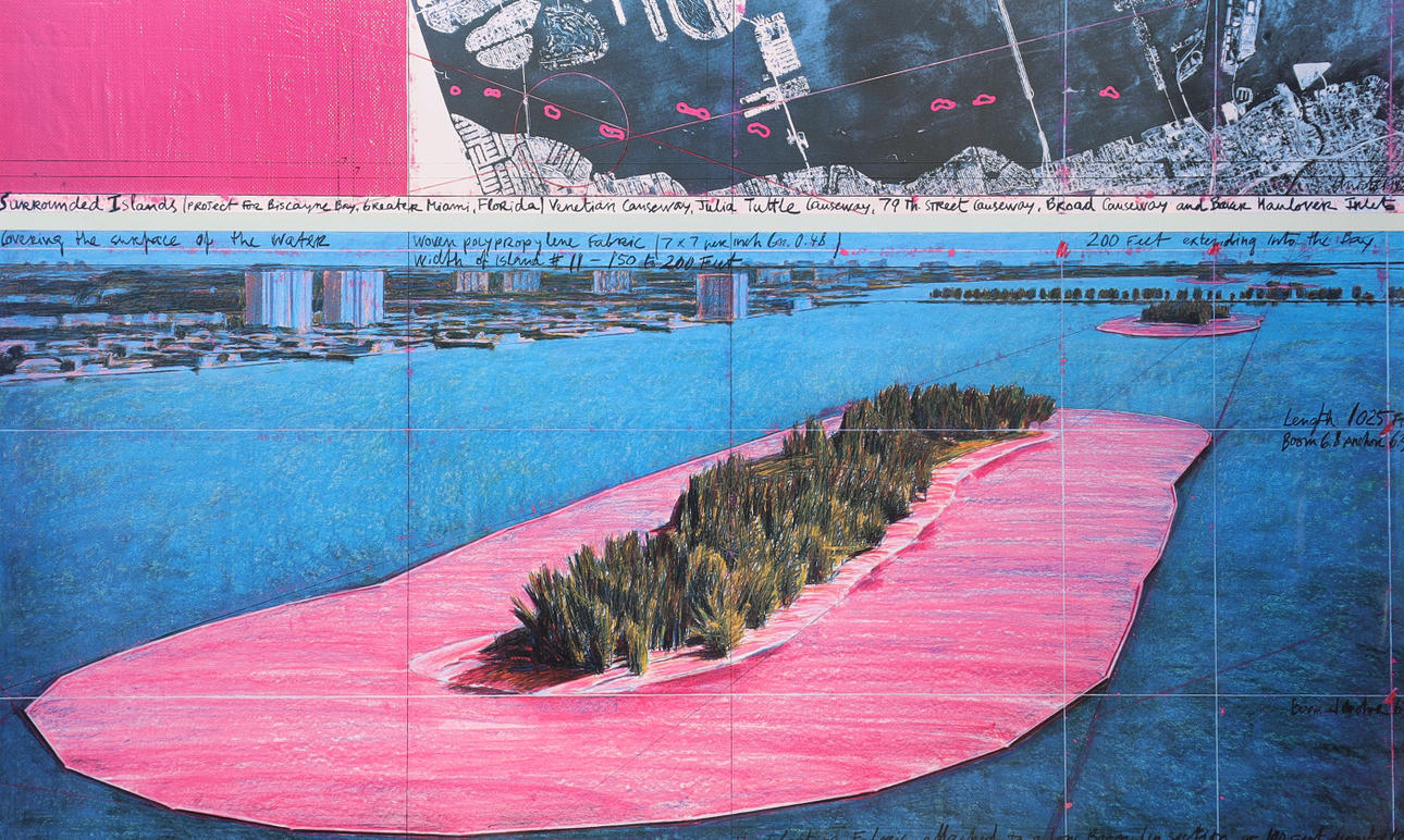 CHRISTO & JEANNE-CLAUDE, efter, "surrounded Islands", planschtryck.
