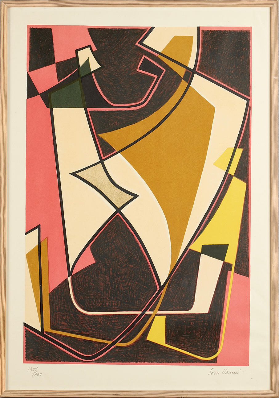 SAM VANNI. Abstract composition, signed and numbered 138/250, color lithograph.