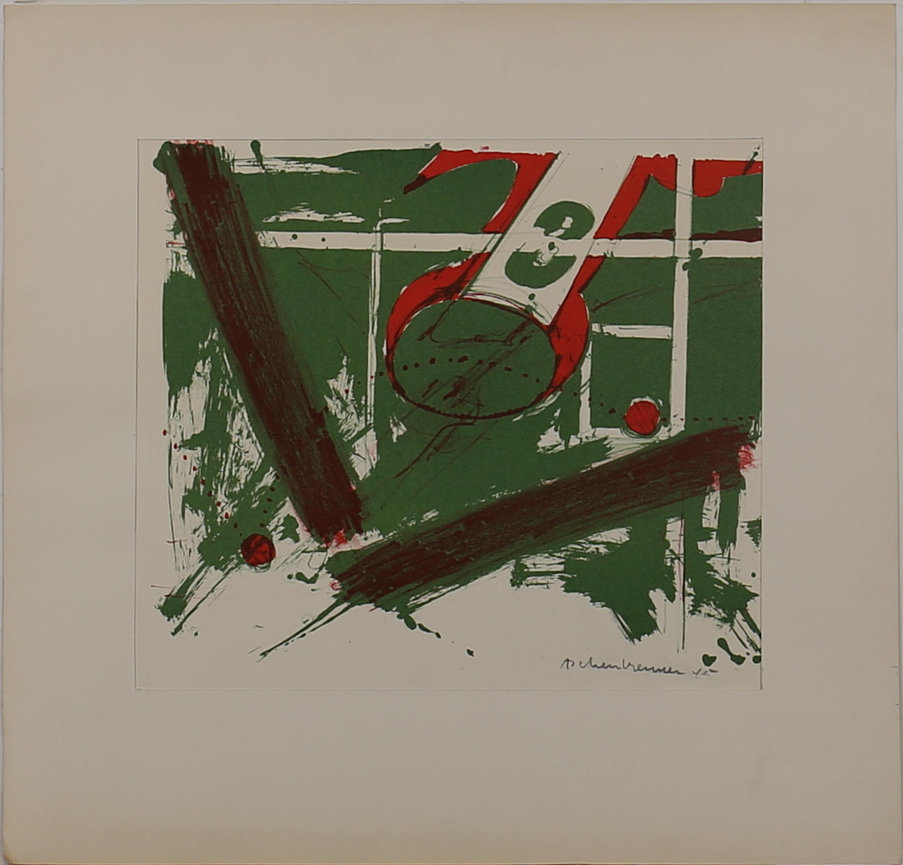 LENNART ASCHENBRENNER. Komposition. Färgserigrafi. Signerad Aschenbrenner. Daterad -75 ?.