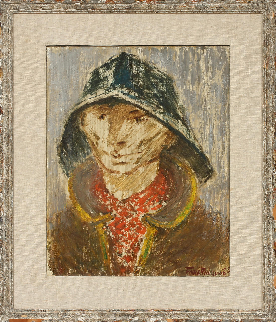 FOLKE RICKLUND. olja på pannå, signerad.