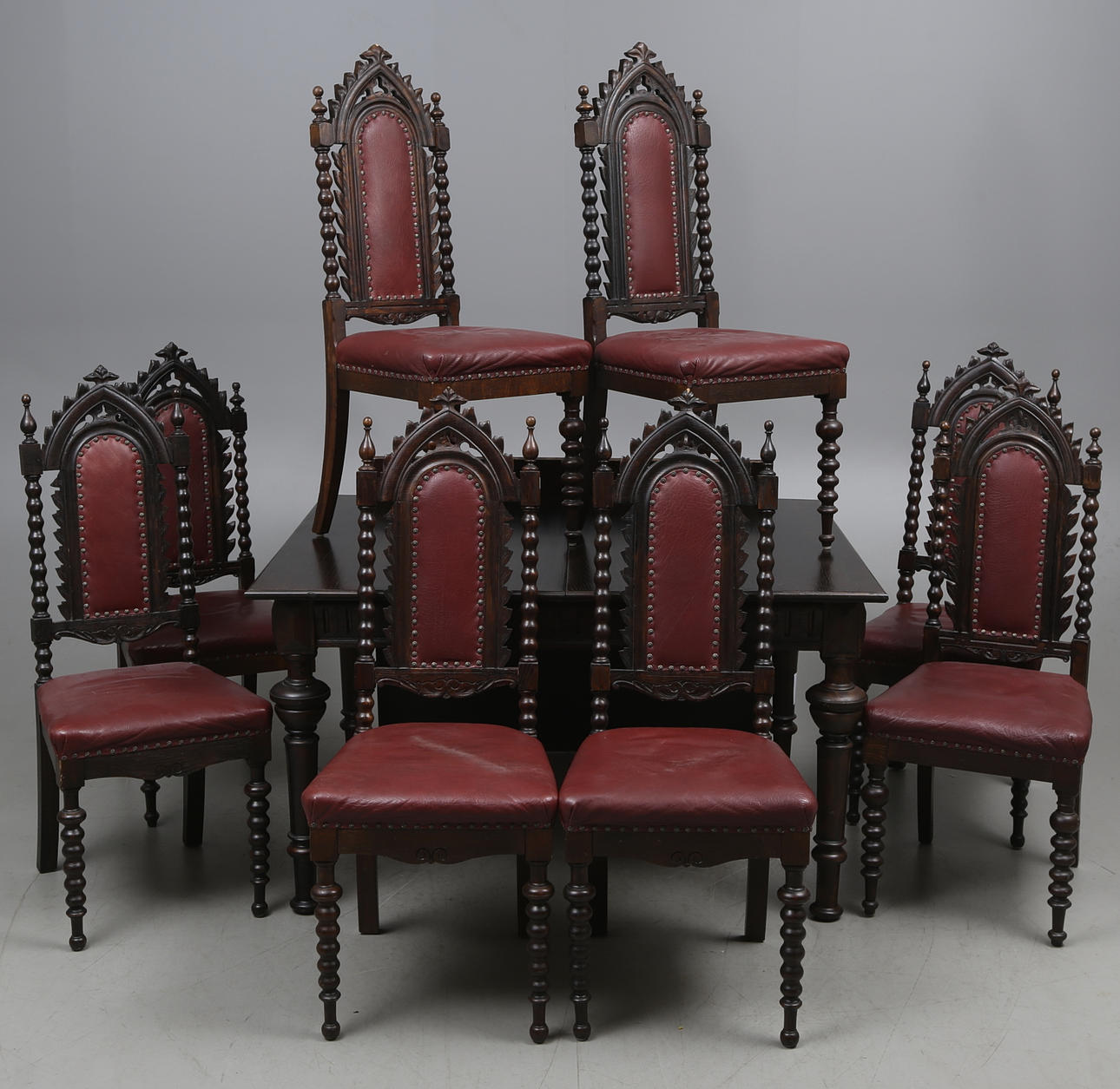 MATSALSGRUPP, 9 delar, barockstil, 1900-talets första hälft.