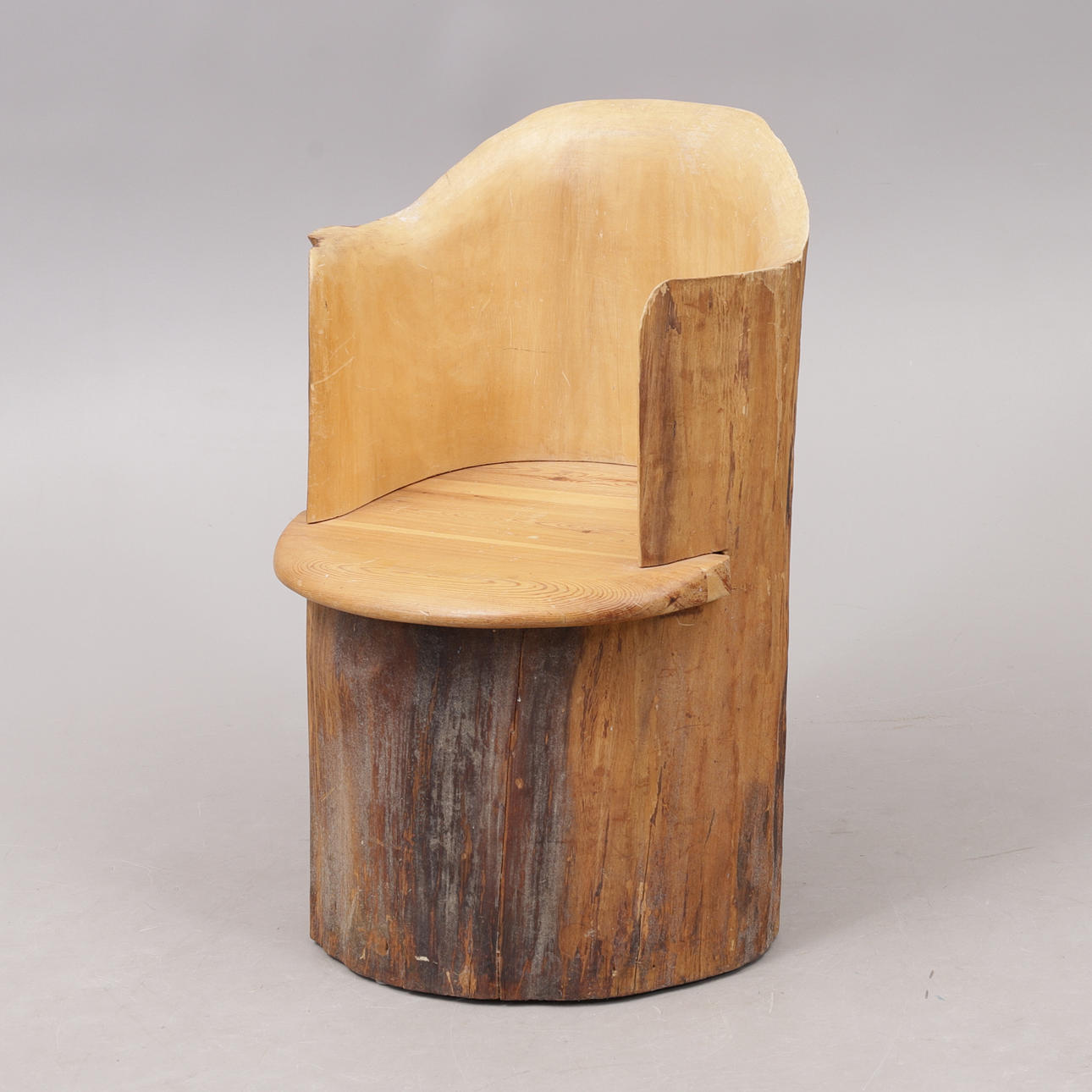 GÖRAN JALKING. CUBE CHAIR, pine, Orsa, 1971, signed.