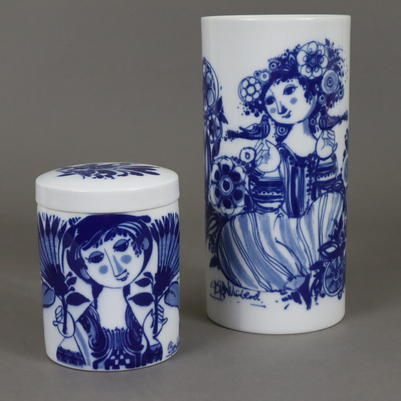 BJORN WIINBLAD. Vase and lidded box - Rosenthal, studio-line