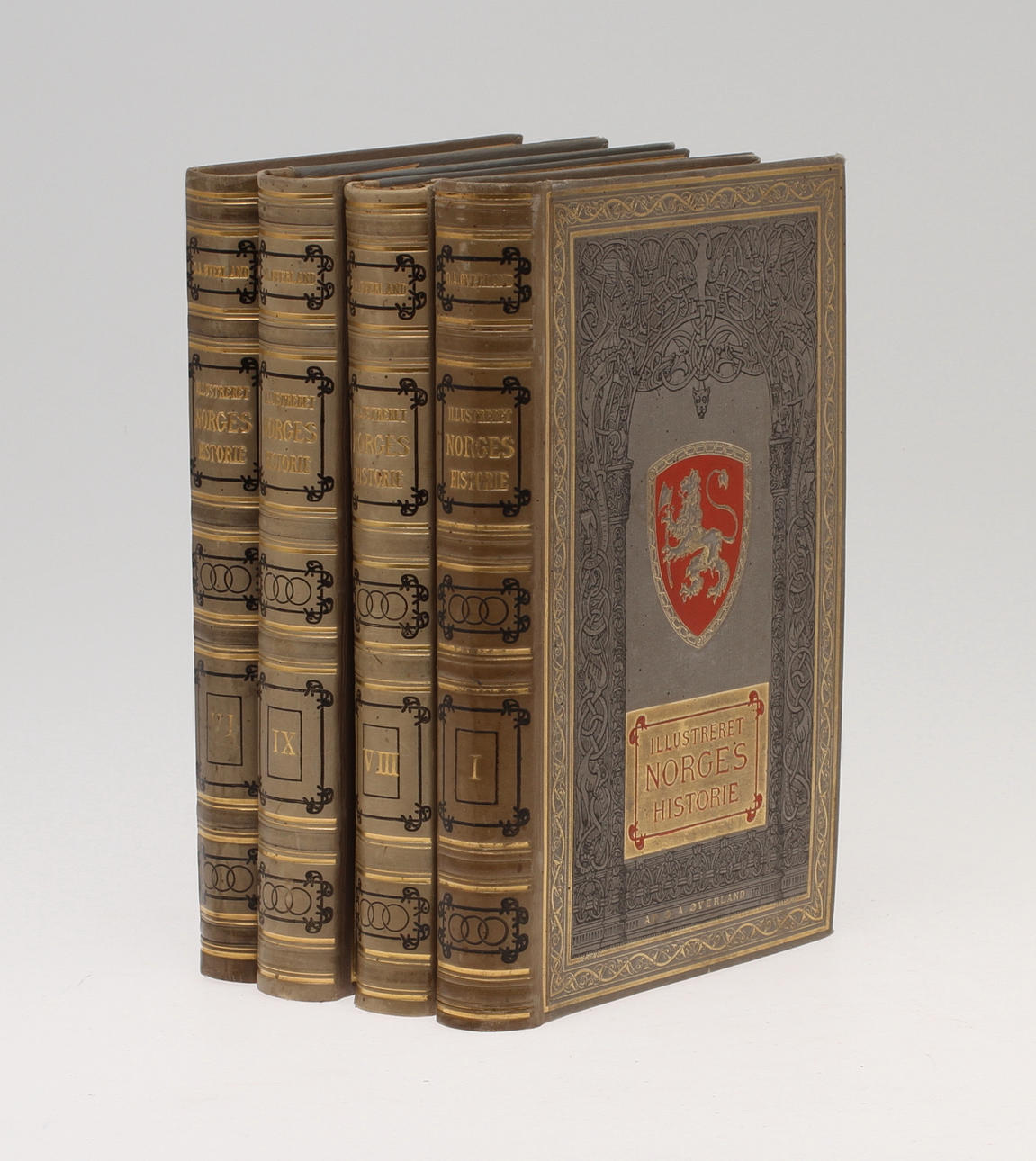 ILLUSTRERET NORGES HISTORIE, 12 band, Ole Andreas Overland, 1887-1897.