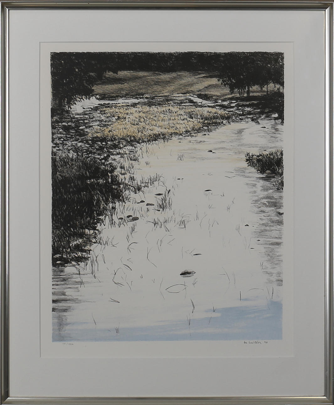 BO HULTÉN. Landskap. Färgserigrafi. Signerad, daterad 90 och numrerad 131/220.