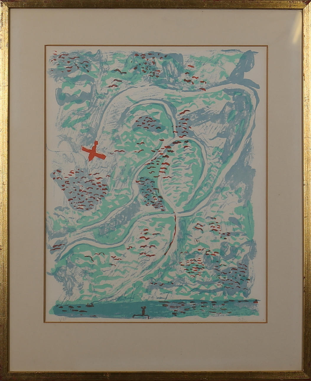 SVEN ERIXSON. Komposition. Färglitografi, Signerad X-et och numrerad 219/290.