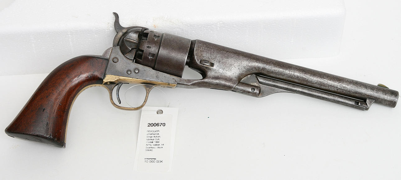 (602) REVOLVER, amerikansk, Singe Action, fabrikat Colt, modell 1860 ...