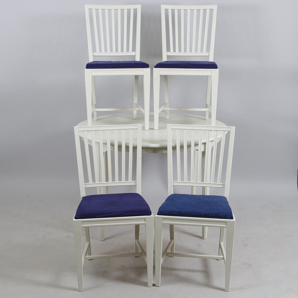 MATSALSGRUPP, vitmålad, Carl Malmsten stil, Karl Andersson & Söner.