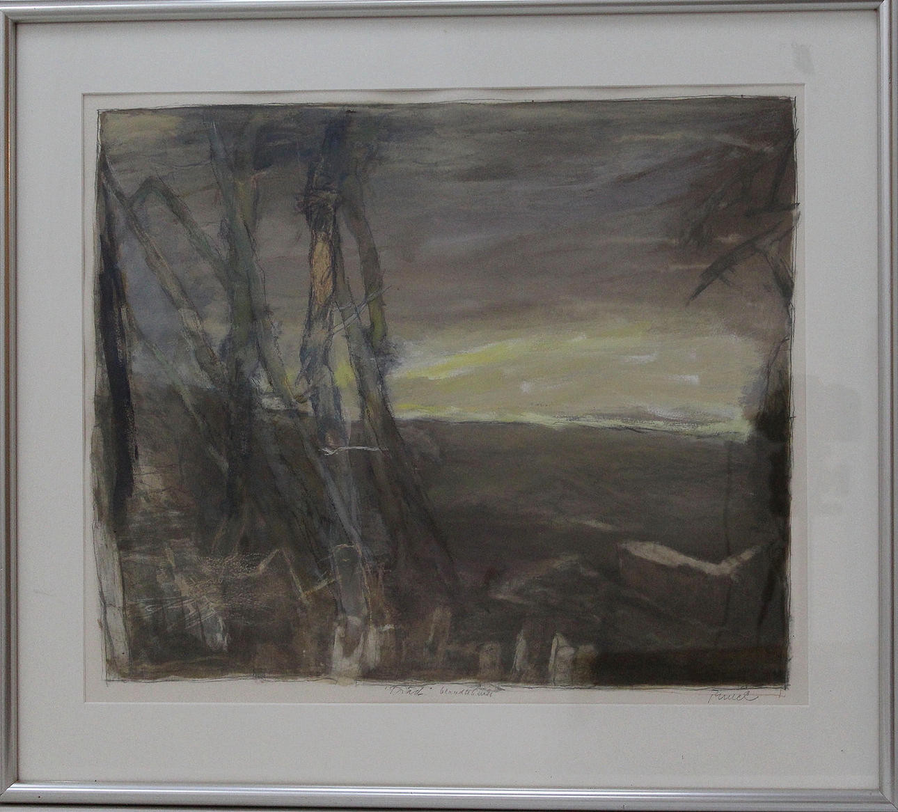 RUNE CLASSON. blandteknik, träd, signerad.