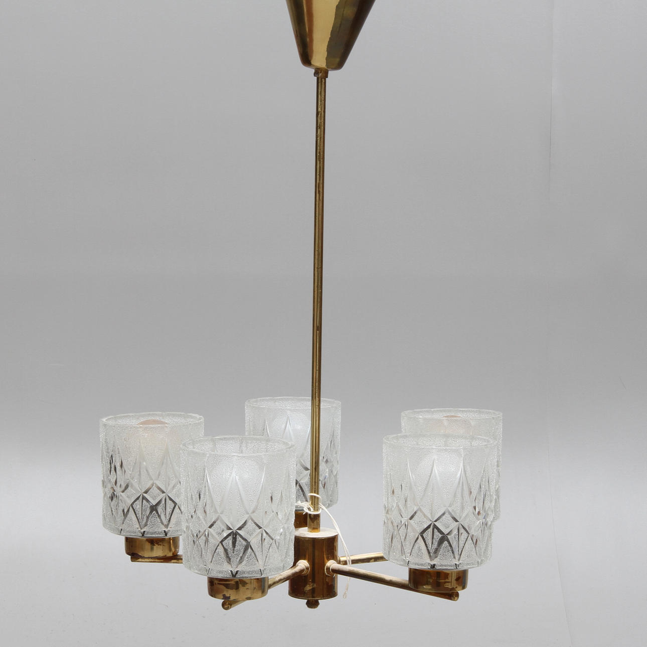 TAKLAMPA, 5 ljuspunkter, omkring 1900-talets mitt.