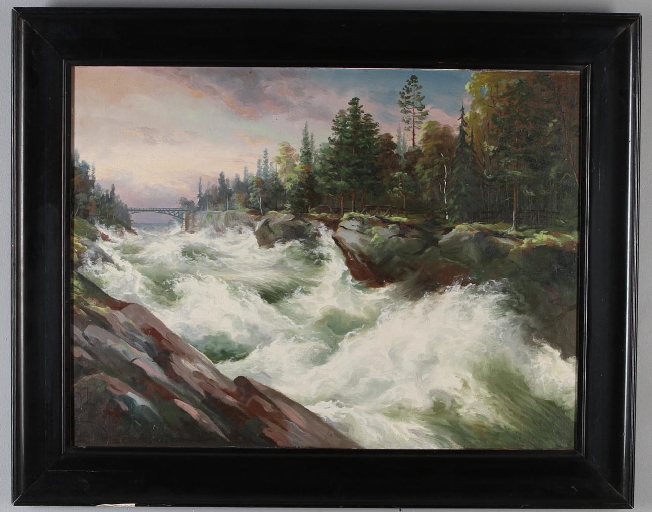 NIKOLAI SILVERBERG. Forsmotiv, olja på pannå, signerad.