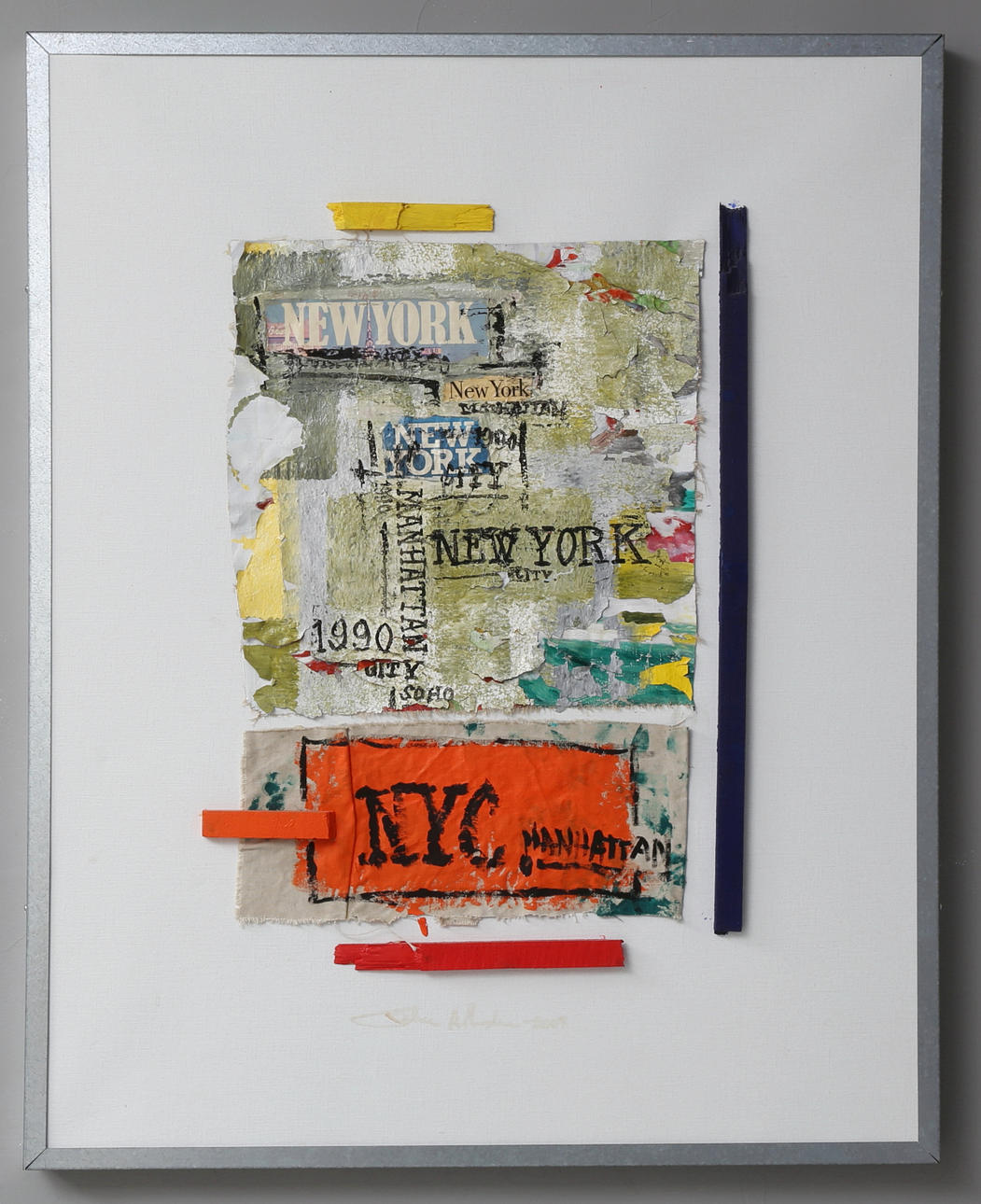 PETER ATTACK. collage på duk, signerad.