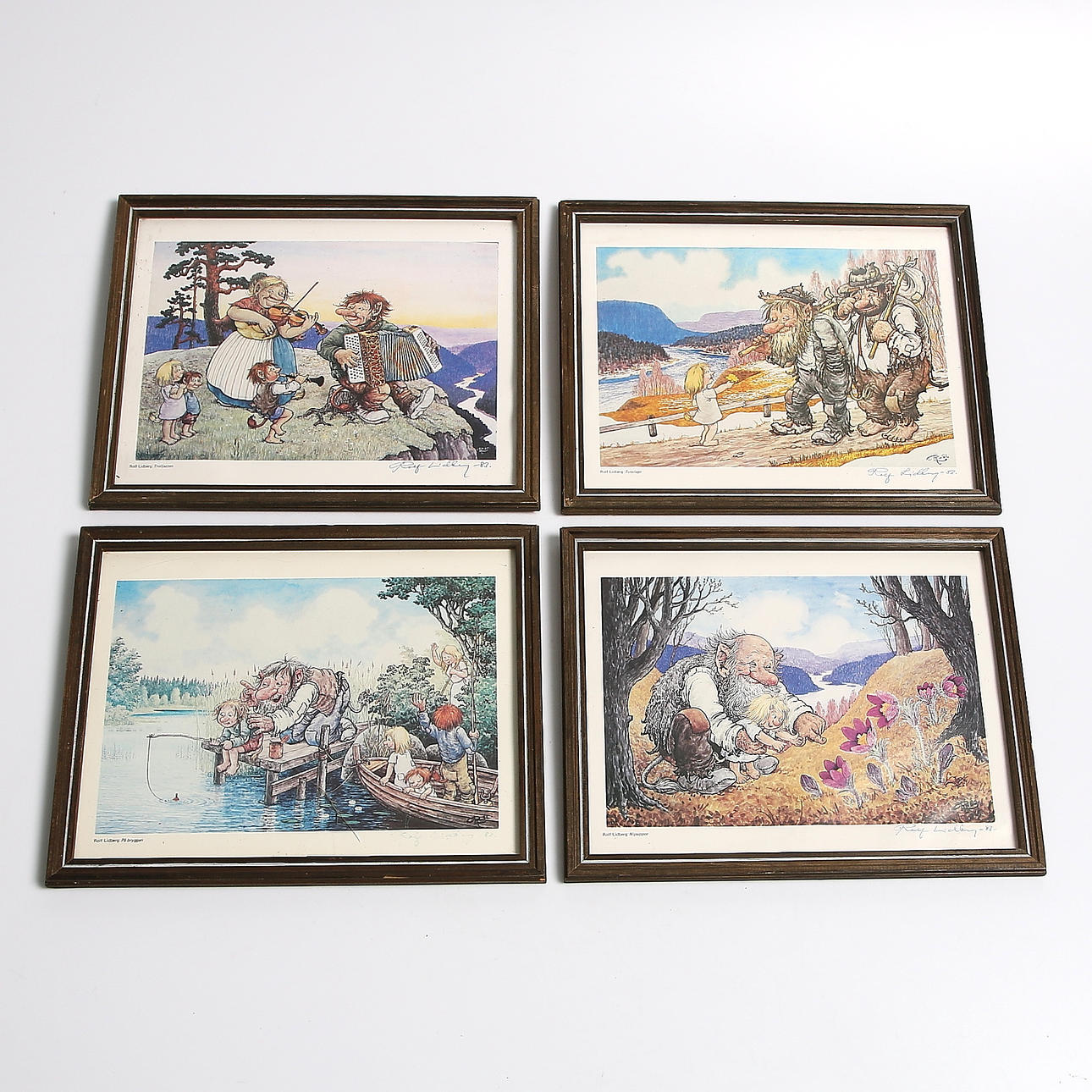 ROLF LIDBERG. 4 st, tryck, signerade.