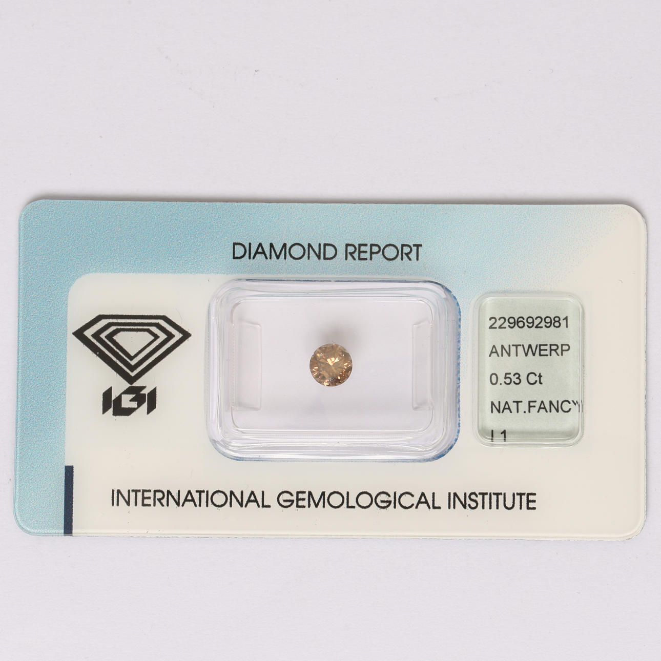 DIAMANT, klarhet I1, totalt 0,53 ct.