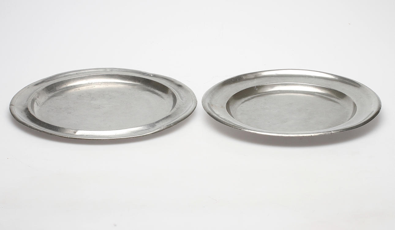 FAT, 2 st, tenn, Daniel Eklund Kalmar 1853 samt Erik Dahlbom Kristianstad 1870.