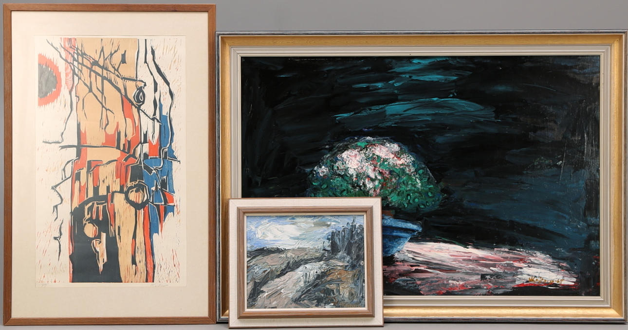 HANS KAJTORP. (3) Olika tekniker, signerade.