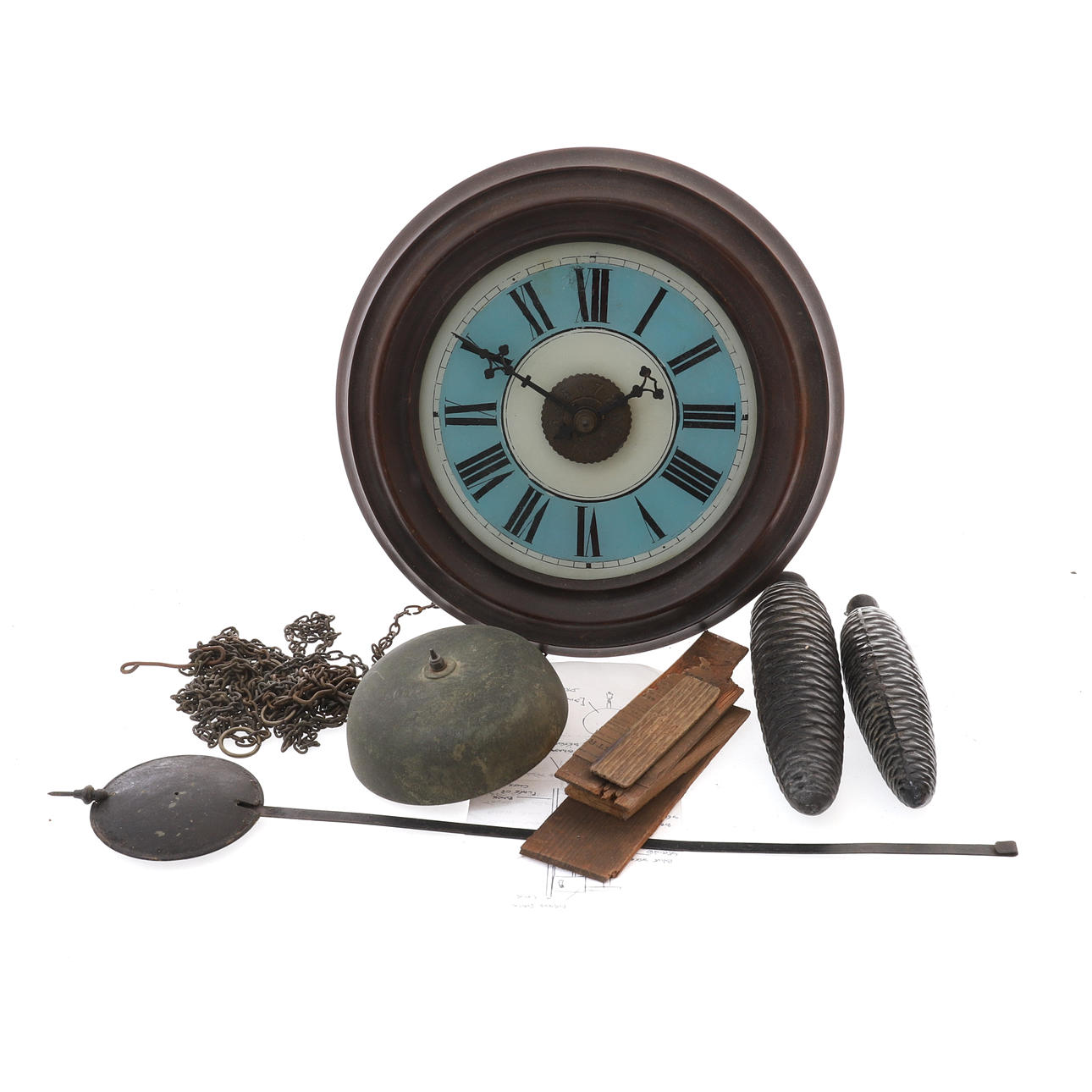 A LATE VICTORIAN POSTMAN'S ALARM WALL CLOCK.