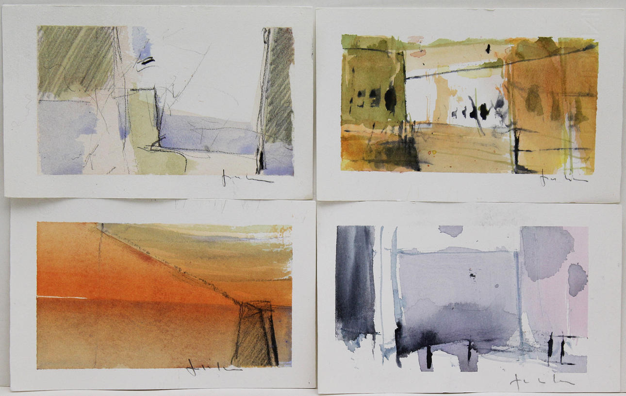 JAN BERTIL ANDERSSON. Komposition. Akvarell (4). Signerade Jan Bertil Andersson.