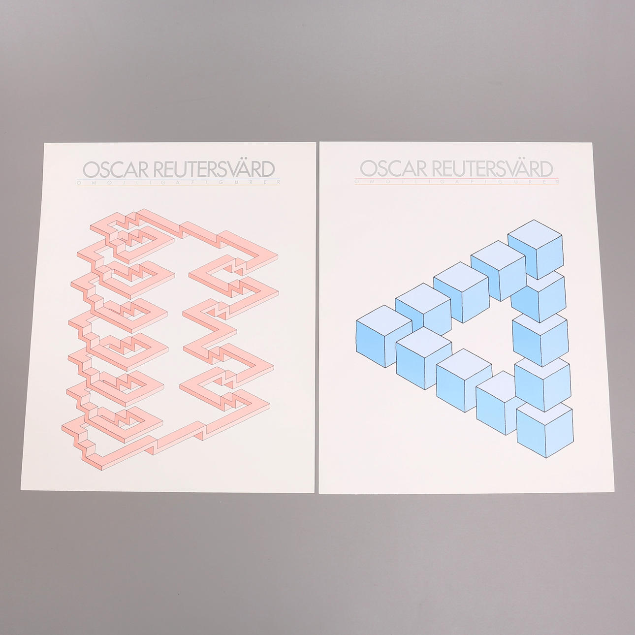 POSTER, 2 pcs, Oscar Reuterswärd, "Impossible Figures".