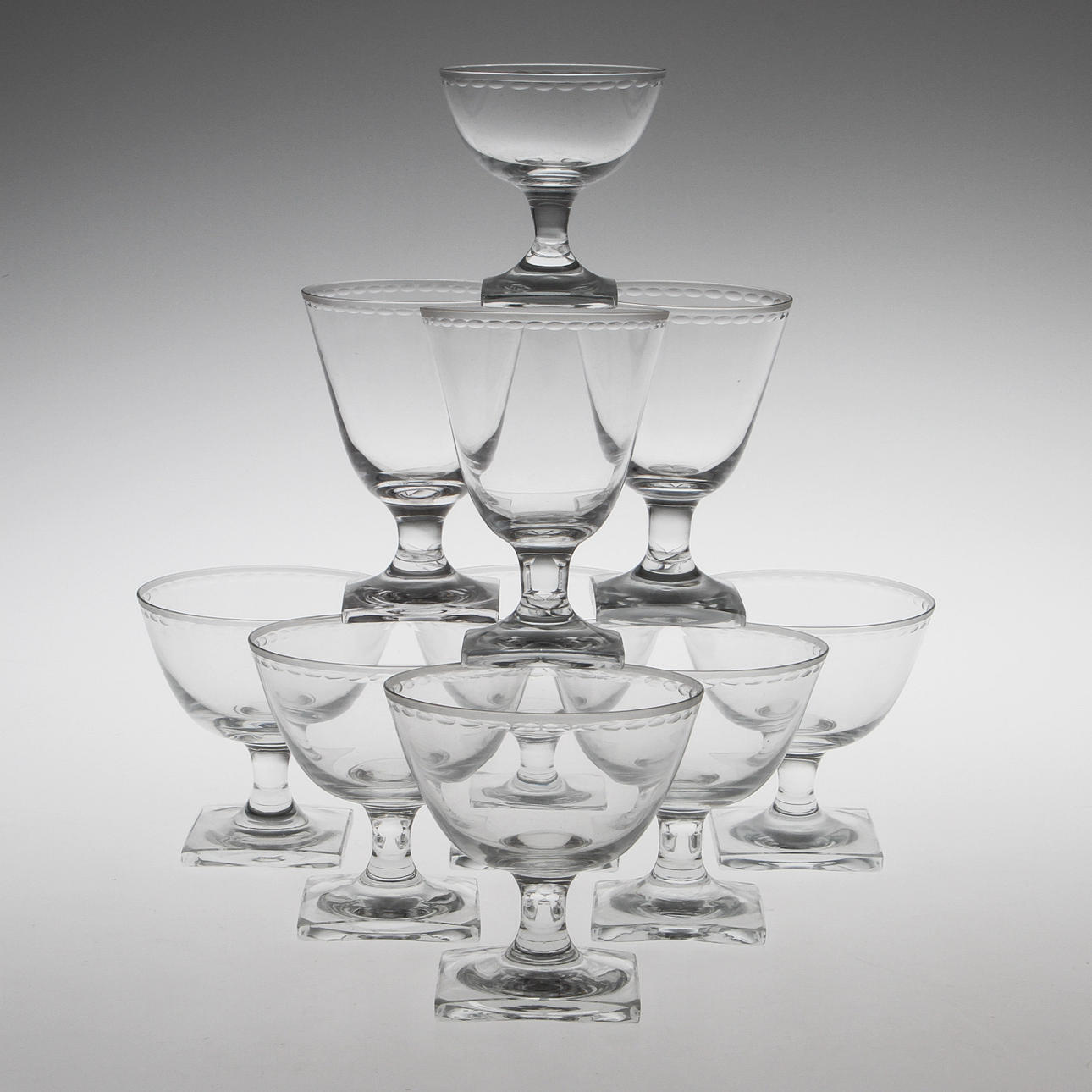 GLASSERVIS, 18 dele, "Gorm den gamle", Holmegaard Glasværk.