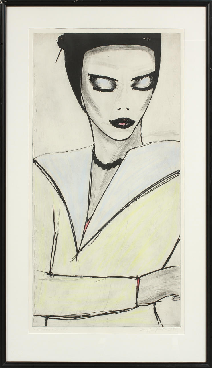 DAGFINN KNUDSEN. Torrnålsgravyr. Signerad, numrerad 36/40, daterad 1988.