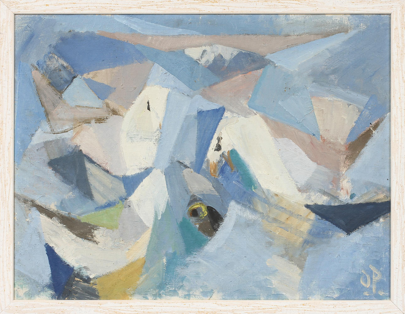 ORVAR PALM. "gäster ifrån ?", olja på duk, sign.