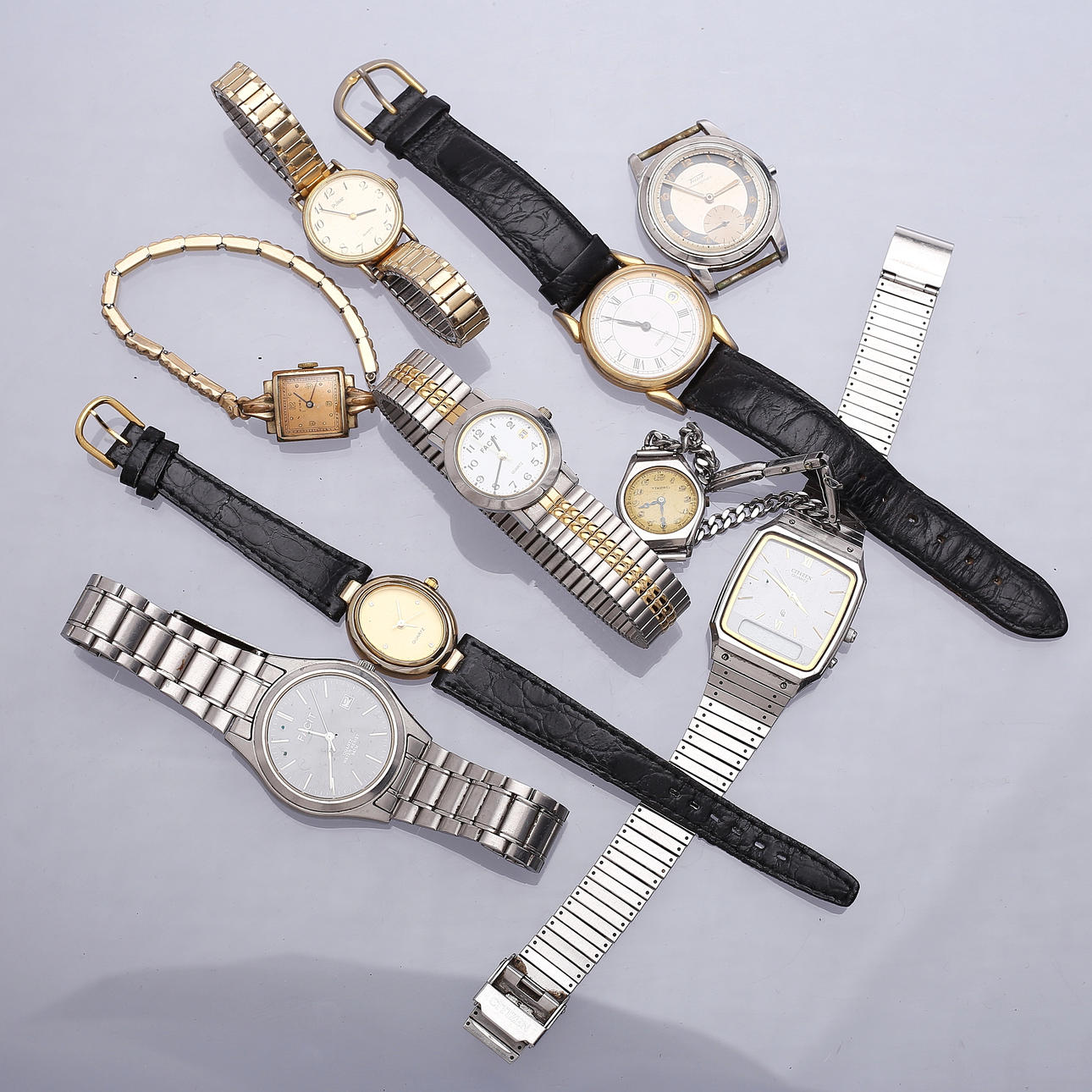 WRIST WATCH, 9 pcs, mechanical and quartz.