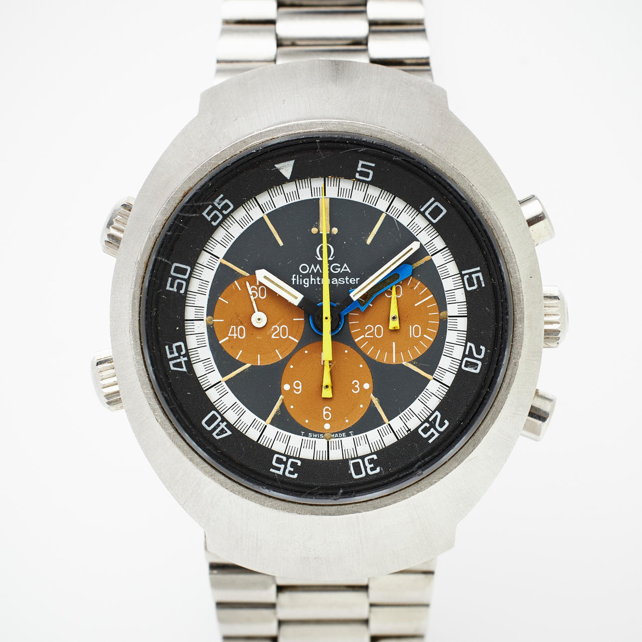 OMEGA, wristwatch, Flightmaster, steel, ca 1970.