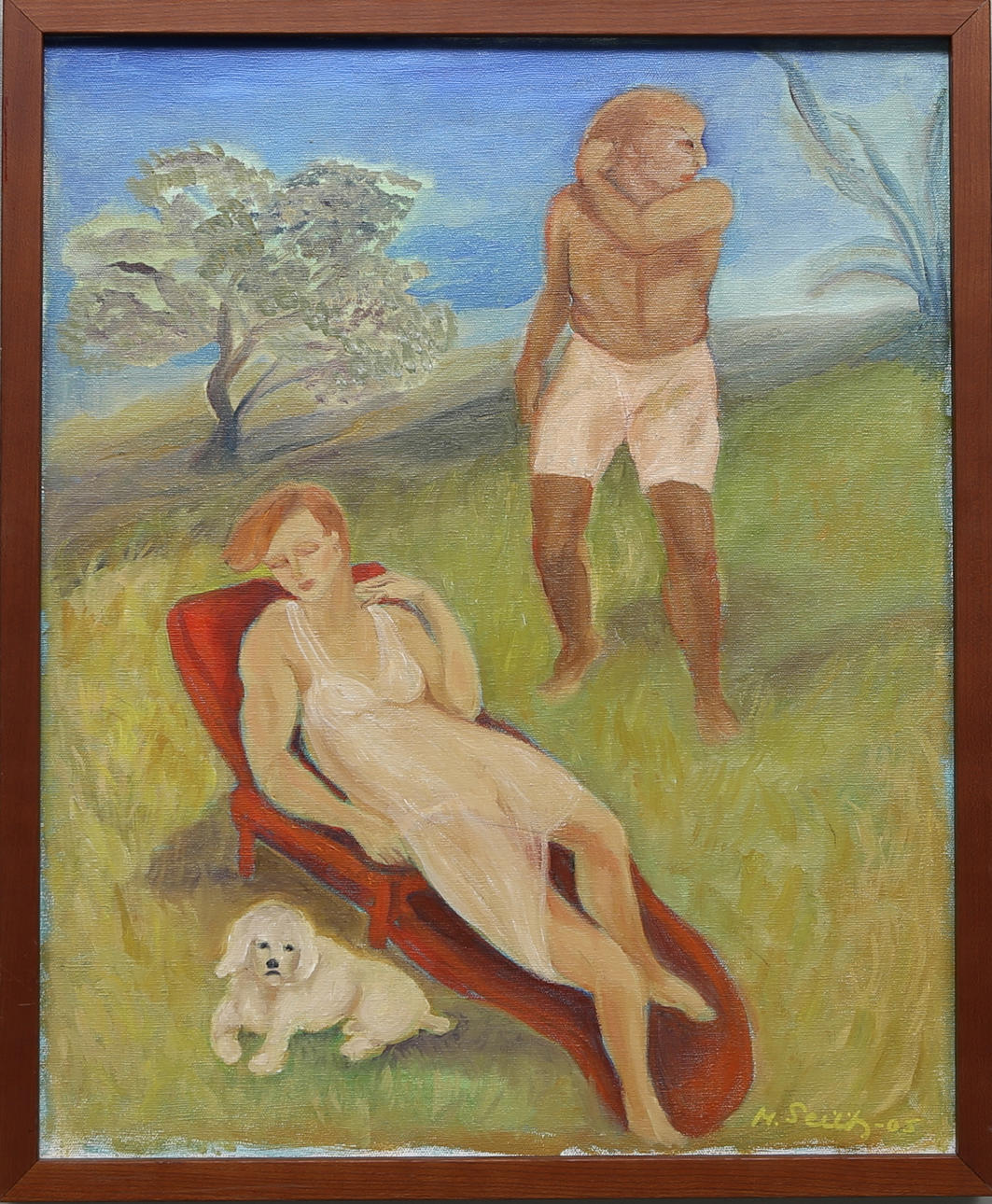 MONA SEILITZ. Olja på duk, "Min Lilla Pudel".